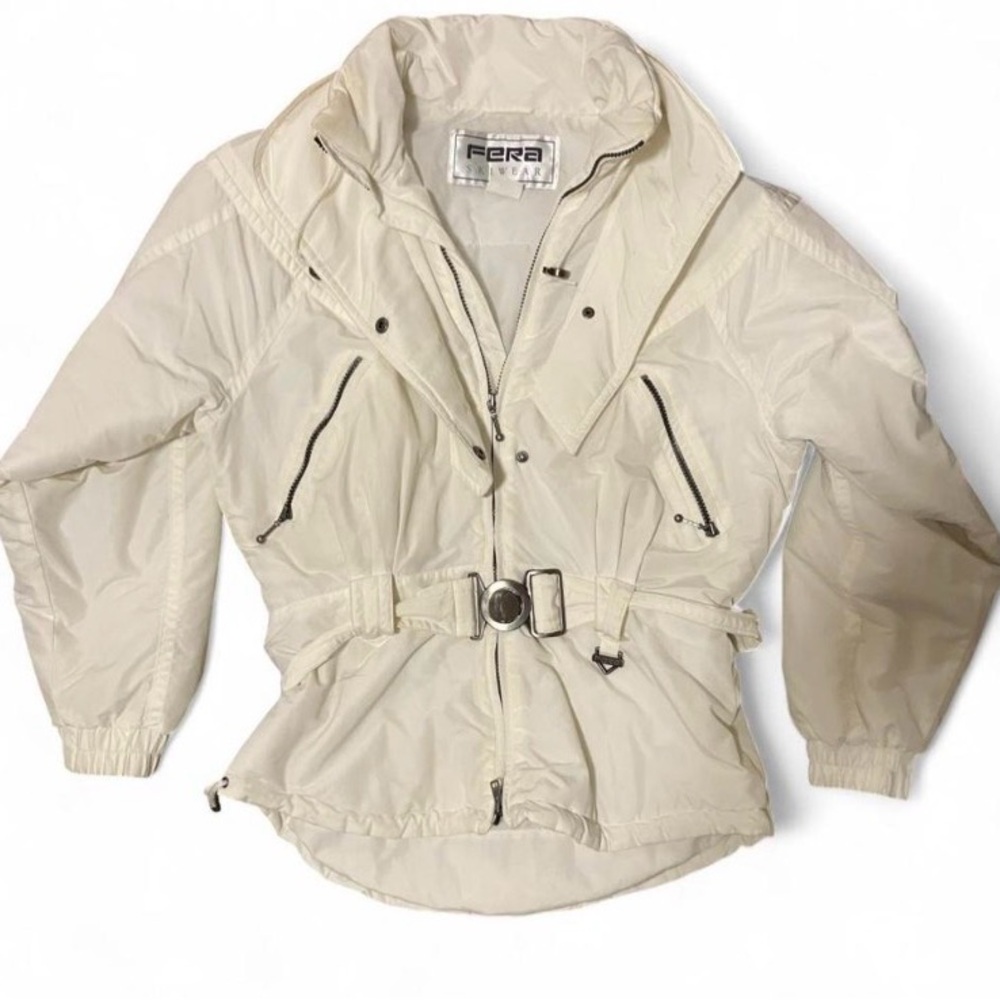 Fera 80s Vintage Retro Women's White Ski Jacket